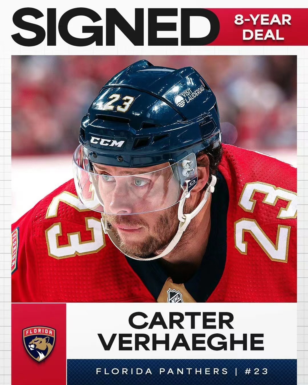 Carter Wilhager hat eine vielversprechende Zukunft und hat seinen Vertrag mit den Panthers um 8 Jahre verlängert.